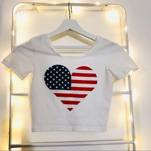 AA Heart Flag Crop Top